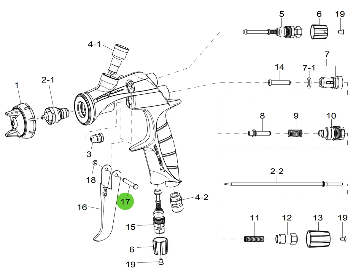 Anest Iwata Ls400/Ls400h Trigger Stud 1