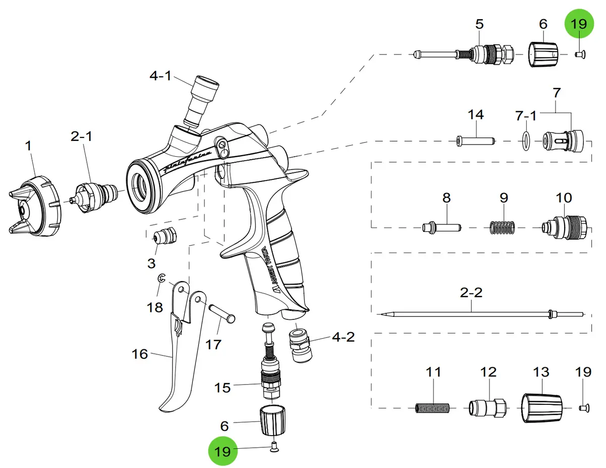 Anest Iwata Ls400/Ls400h Star Flat Head Bolt 1
