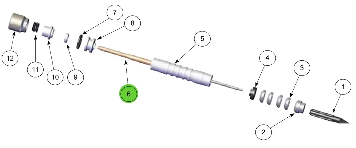 Ransburg Ransflex Rfx Needle Shaft Assembly 1