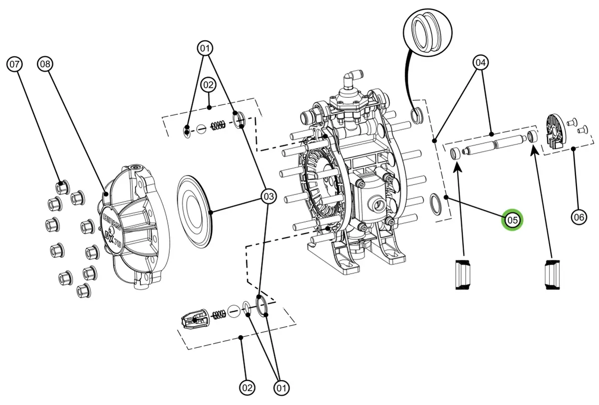 Binks Dxk-5 End Cap Seal Kit 1