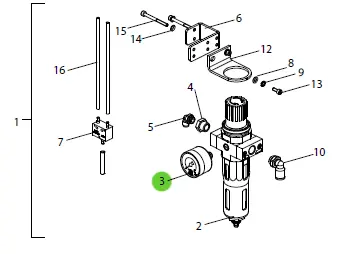 Wagner 9998677 Pressure Gauge 0-10 Bar (D40) 1