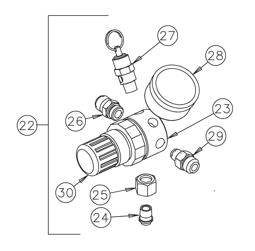 Binks 85-449 Regulator Assembly 1