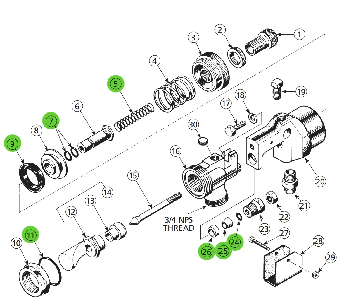 Binks 6-271 Gun Repair Kit Model 30/30A 1