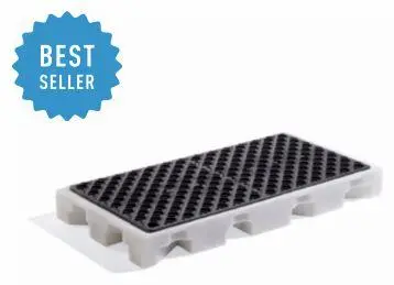 Poly Drip Deck Holds (2) 55 Gal. Drums, 26" X 52" X 5.75", 22 Gal. Sump Capacity 1