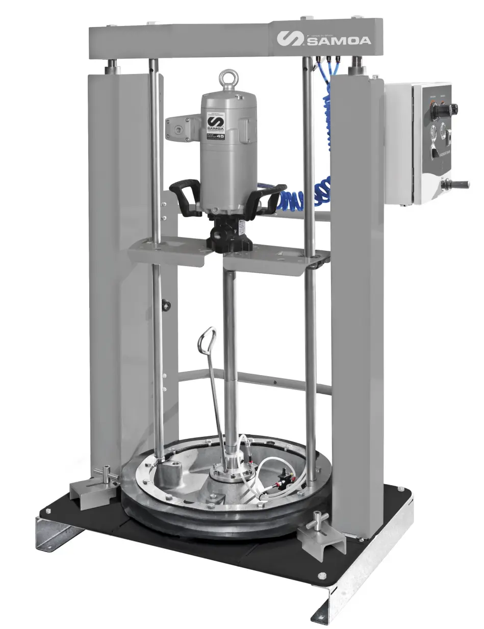 Samoa Pumpmaster 45 - 40:1 Ratio Grease Pneumatic Pump, 185 Kg Drum Pneumatic Automatic Power Ram Inductor Package 1