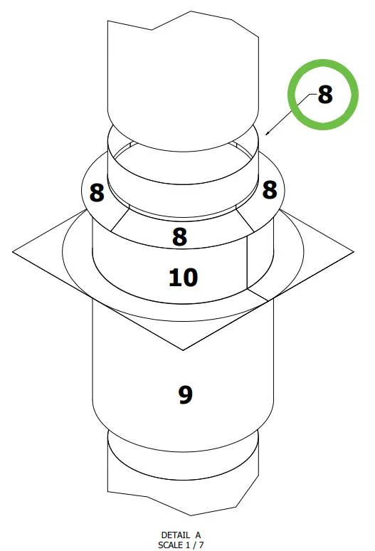 Duct Quarter Section Skirt (Storm/Rain Collar) - Paint Spray Booth 1