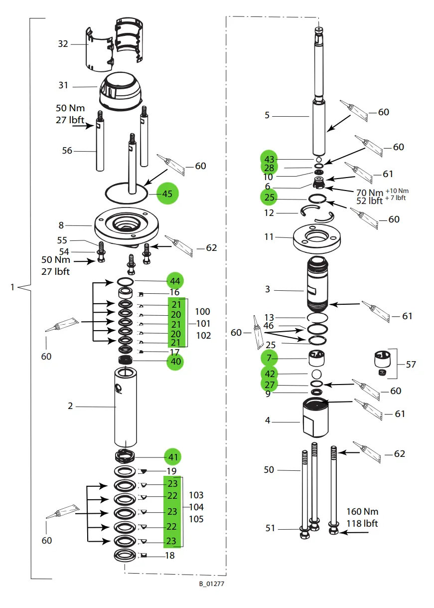 Wagner 2304930 Service Kit Fluid Section Pp110 Pe+T 1