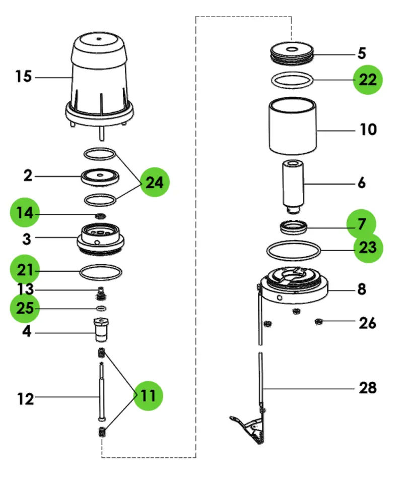 Sames® 144-850-150 Air Motor Repair Kit 340-2 1