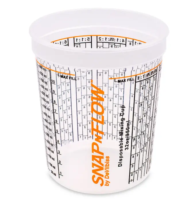 Devilbiss Snap-N-Flow 32 Oz. Disposable Mixing Cup 1
