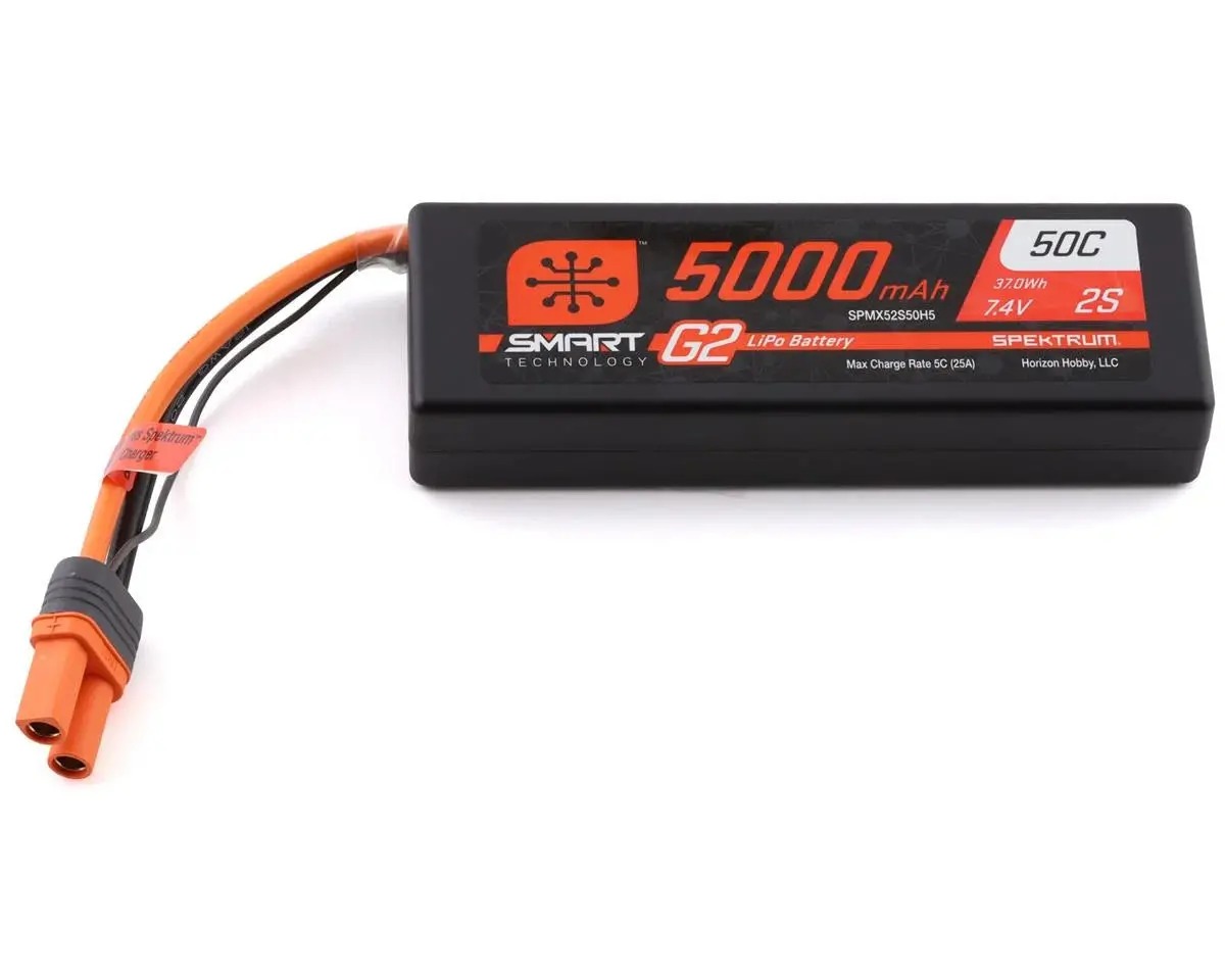 2S Smart Lipo 50C Hard Case Battery Pack (7.4V/5000Mah) W/Ic5 Connector 1