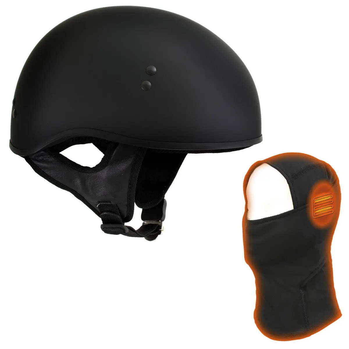 T68 'The O.G.' Flat Black Dot Helmet With Mp7922fmset Heated Balaclava Bundle 1