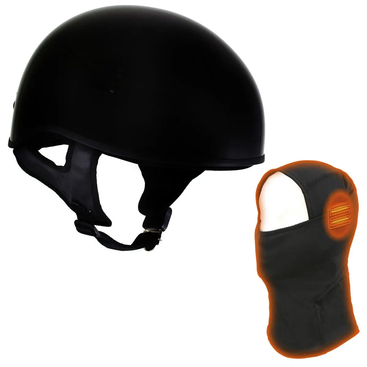 T68 'The O.G.' Gloss Black Dot Helmet With Mp7922fmset Heated Balaclava Bundle 1
