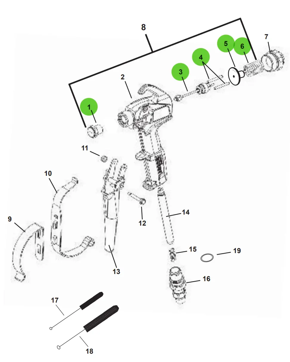 Tritech T750 Spray Gun Repair Kit 1