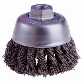 4"Twisted Knot Cup Brush Cs Wh.025 5/8-11Nc 1