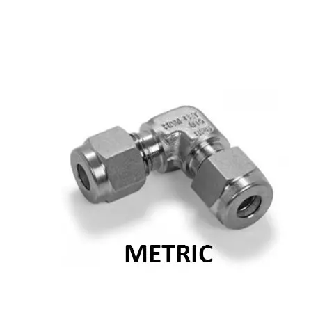 Hosco 316 Stainless Steel Compression & Instrumentation Fittings, Union Elbow, Metric (Various Size Options) 1