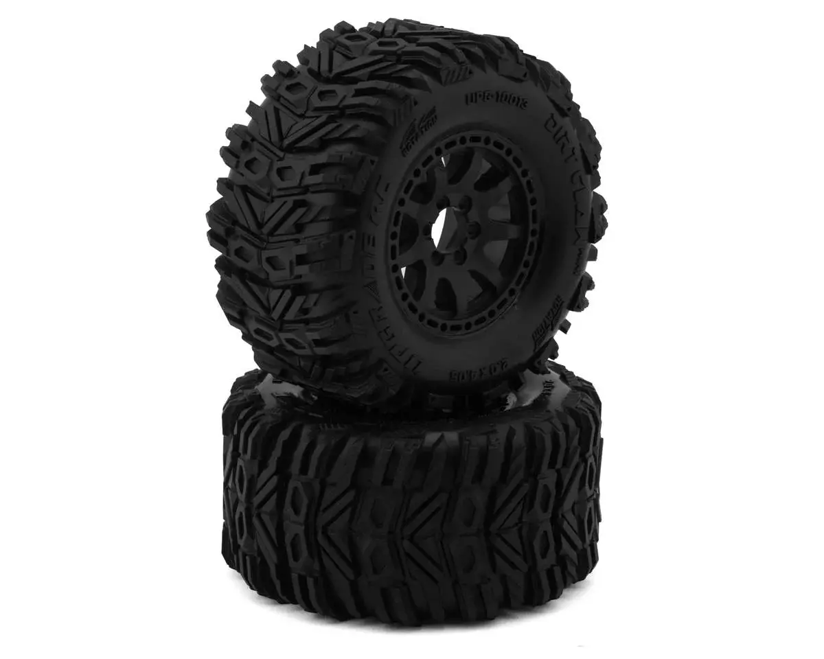 Rc Dirt Claw 2.2" Pre-Mounted Belted Tires For Traxxas® Mini Maxx® & Mini Xrt® (2) W/12Mm Narrow, 12Mm Wide, & 14Mm Hexes 1
