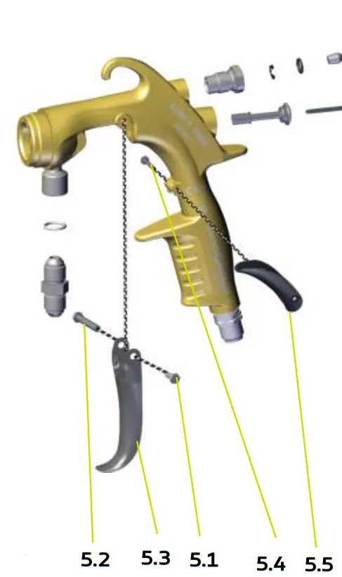 Sames® 129-725-909 Trigger + Safety Lever Xcite® Light 1