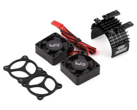 Aluminum 540/550 Motor Heat Sink W/Twin Tornado Fans (Black) 1