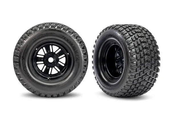 Tires & Wheels, Assembled, Glued (Pro Scale® Sand Car Race Black Wheels 1