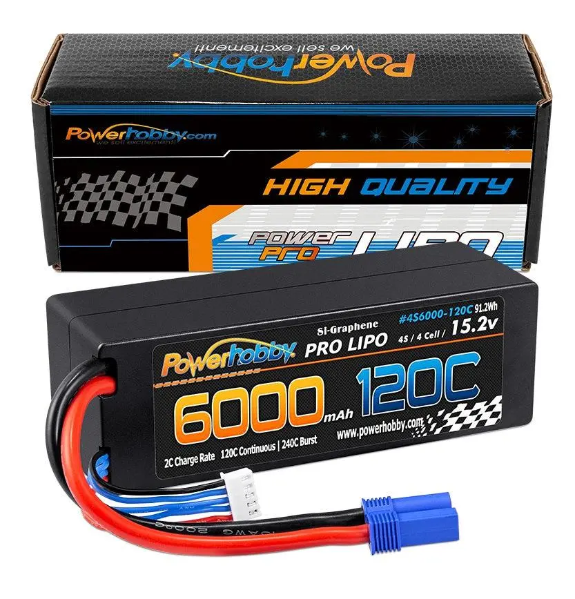 Powerhobby 4S 15.2V 6000Mah 120C Graphene + Hv Lipo Battery W Ec5 Plug Hard Case 1