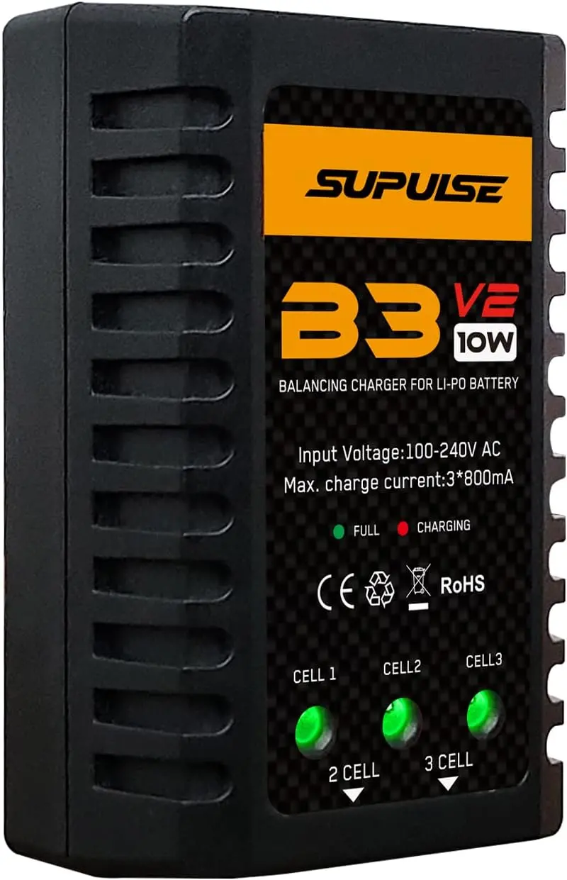 Lipo Battery Charger 2S-3S Rc Balance Charger Ac 7.4-11.1V 1