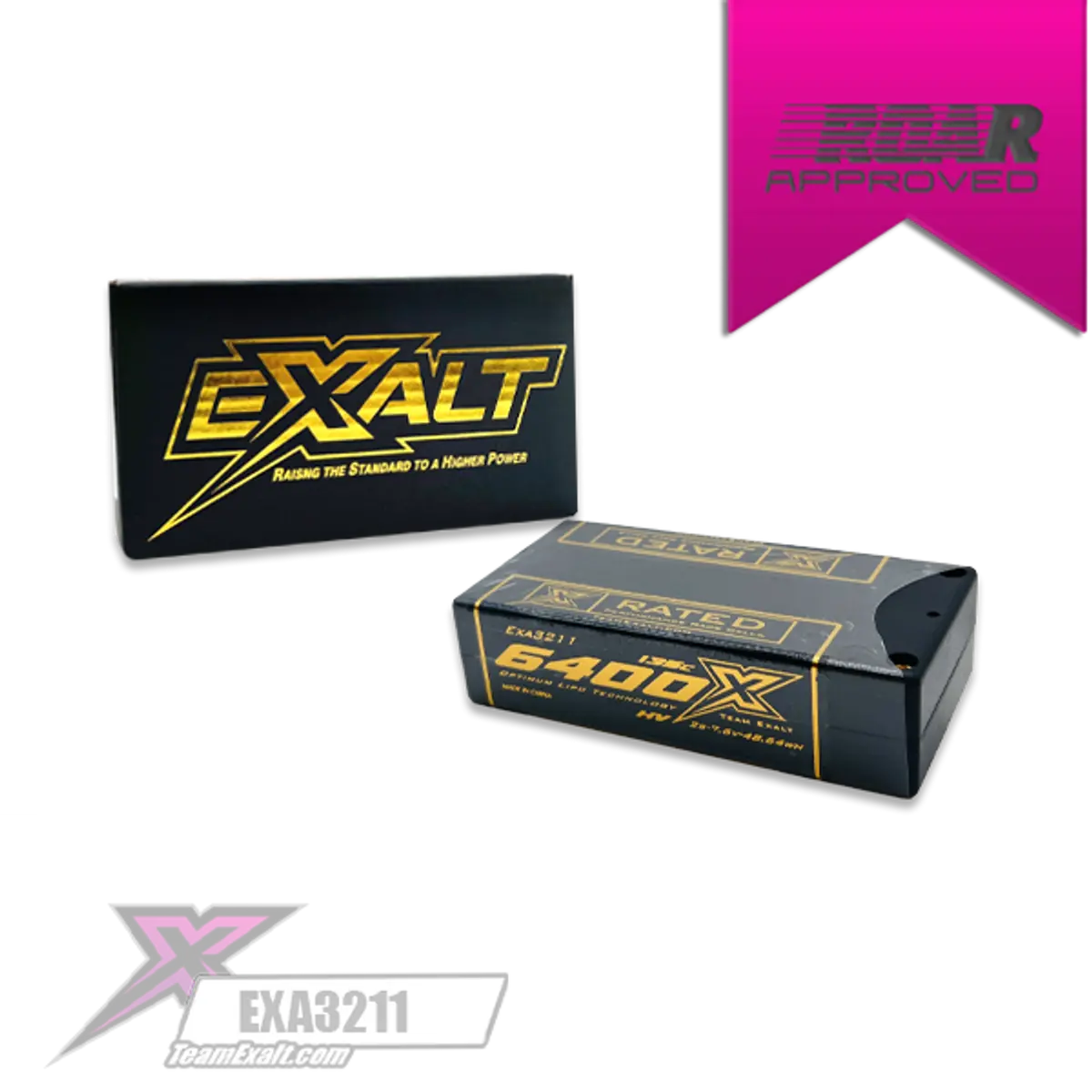 Exalt X-Rated 2S 135C Hvx Hardcase Shorty Lipo Battery (7.6V/6400Mah) W/5Mm Bullets (Exa3211) 1