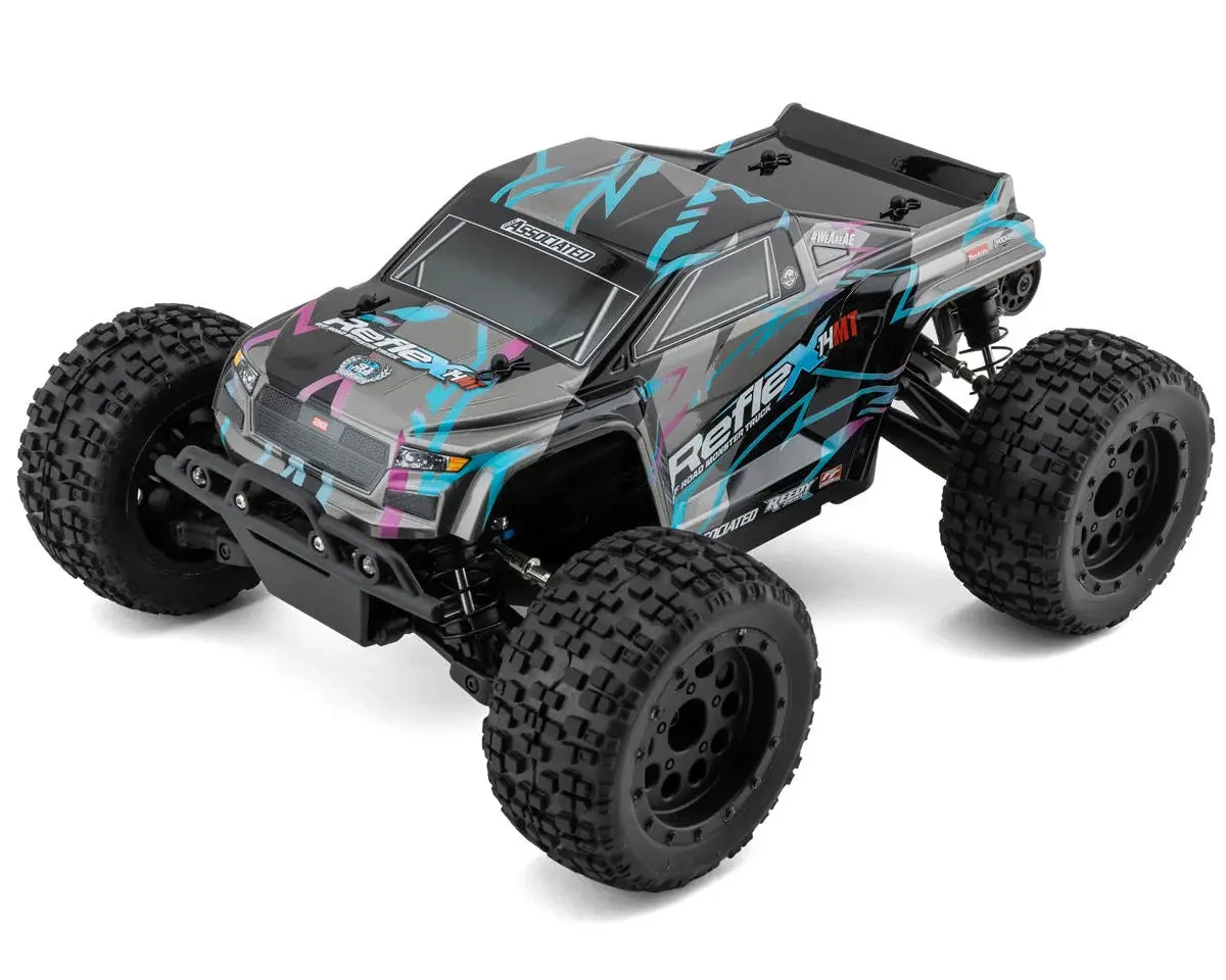 Reflex 14Mt 1/14 Rtr 4Wd Brushless Mini Monster Truck (Blue/Purple) W/2.4Ghz Radio 1