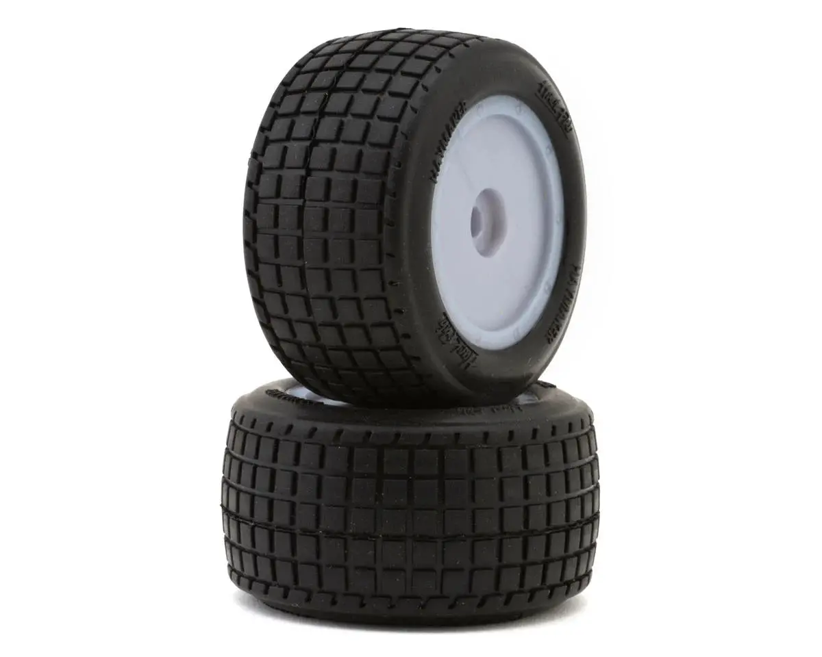 Hackfab Losi Mini B/T 2.0 Haymaker Rear Pre-Mounted Mini Oval Tires (Super Soft) (Silver) (2) 1
