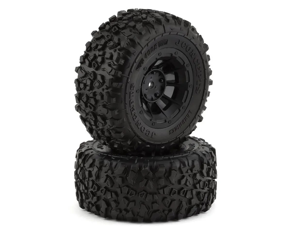 Pre-Mounted Landmines Sc Tires W/Hazard Wheels (2) (Yellow) W/12Mm Hex 1