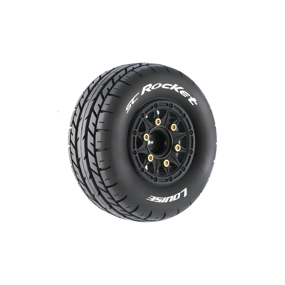 Sc-Rocket 1/10 Short Course Tires, Soft, 12, 14 & 17Mm Removable Hex On Black Rim (2) 1