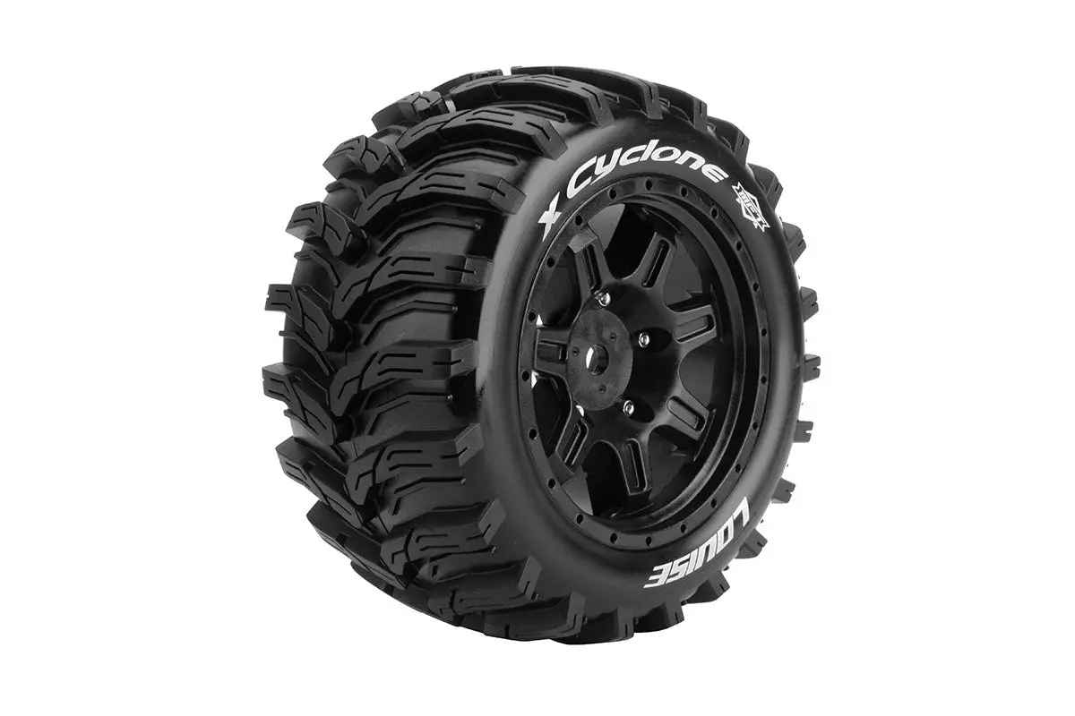 Mft X-Cyclone Arrma Kraton 8S Sport Monster Truck Tires, 24Mm Hex, Mounted On Black Rim (2) 1