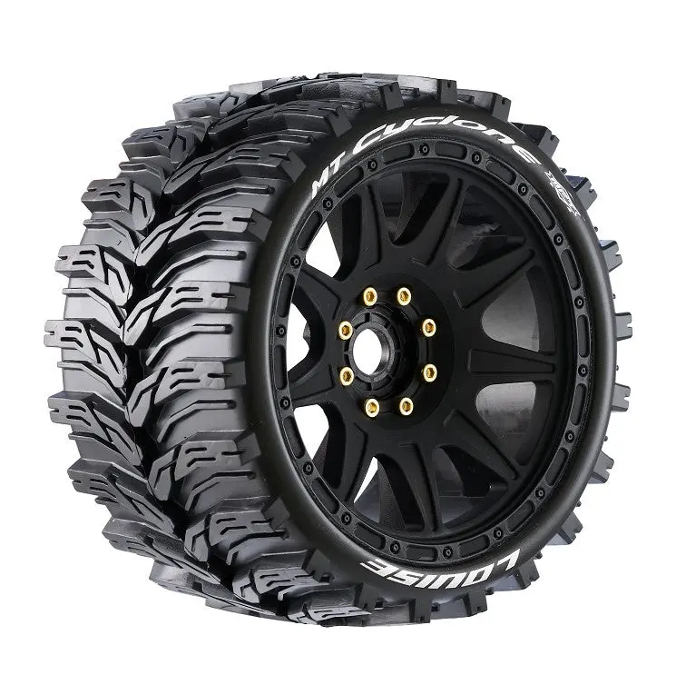 Mt-Cyclone Speed 1/8 Monster Truck Tires, 0" & 1/2" Offset, 17Mm Removable Hex On Black Rim, Soft(2) 1