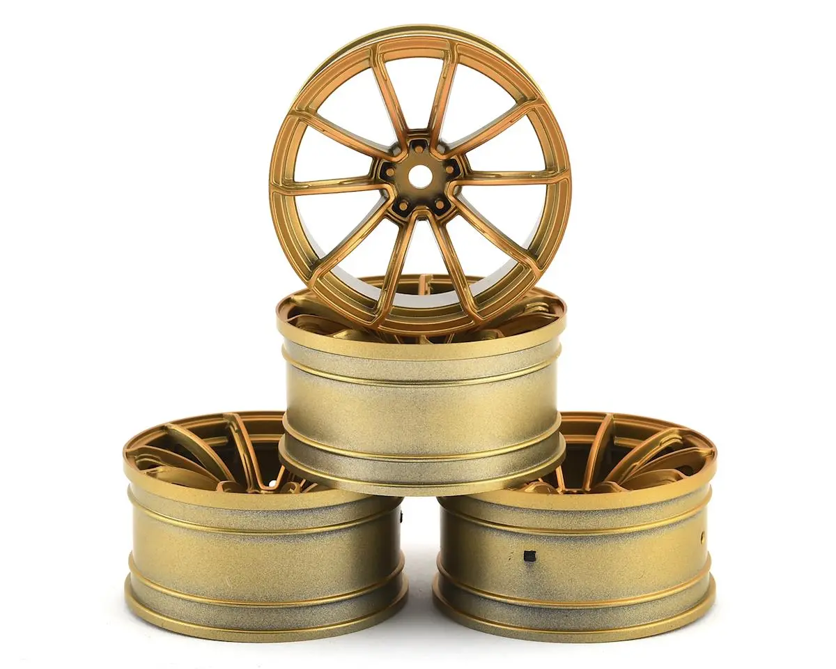 Mst Gold Gtr Wheel (+9) (4) (9Mm Offset) W/12Mm Hex 1