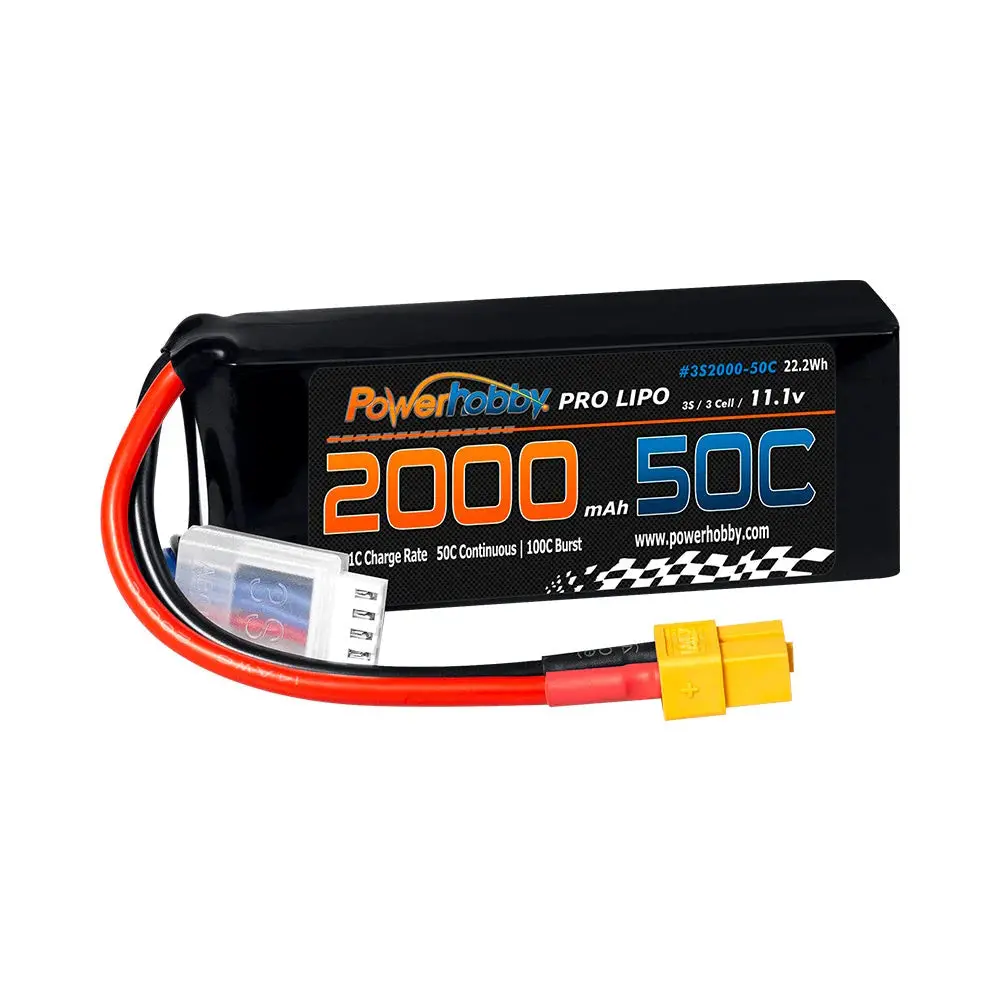 3S 11.1V 2000Mah 50C Lipo Battery W Xt60 Plug + Adapter 1