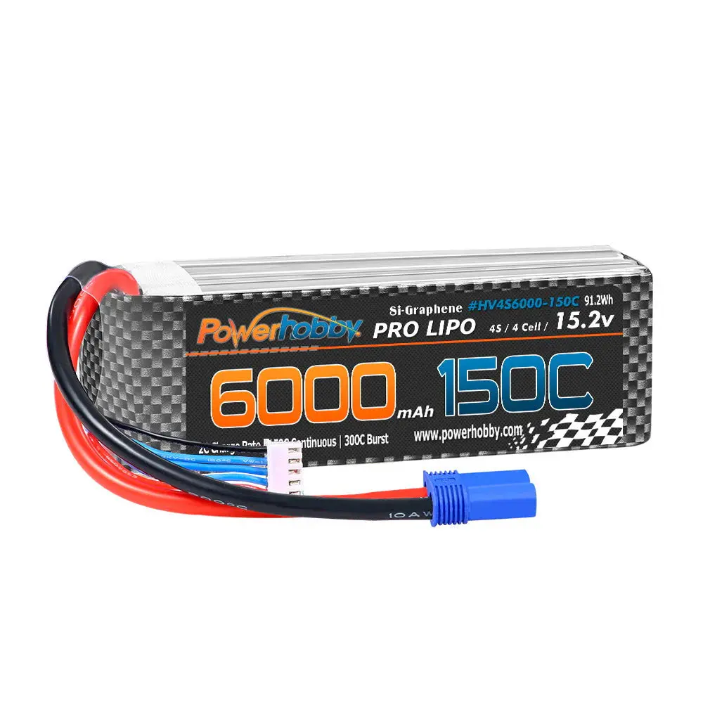 4S 15.2V Hv + Graphene 6000Mah 150C Lipo Battery W Ec5 Plug 150C Continous / 300C Brust 1