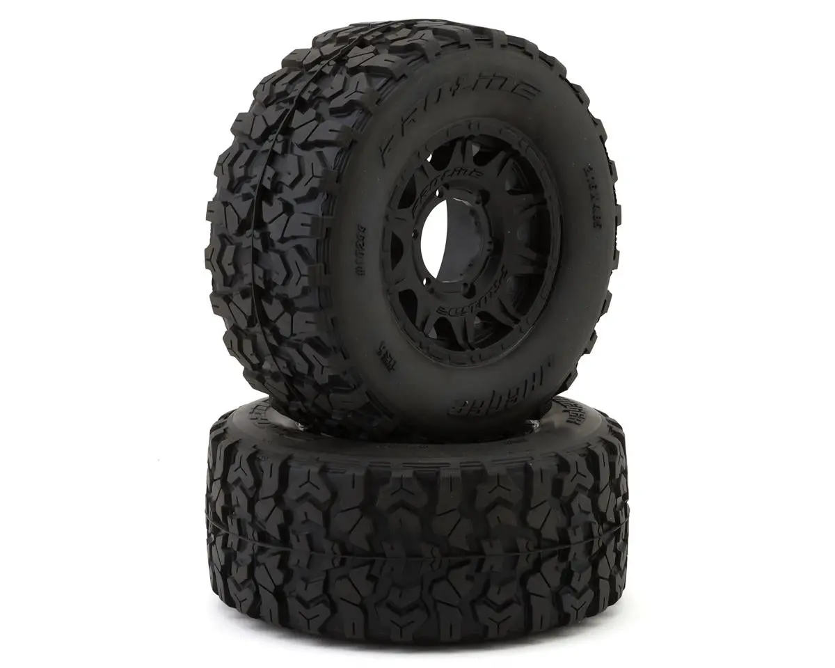 Jaeger Hp Belted 2.8" Pre-Mounted Truck Tires (Black) (2) W/Raid 6X30 Removable Hex Wheels 1