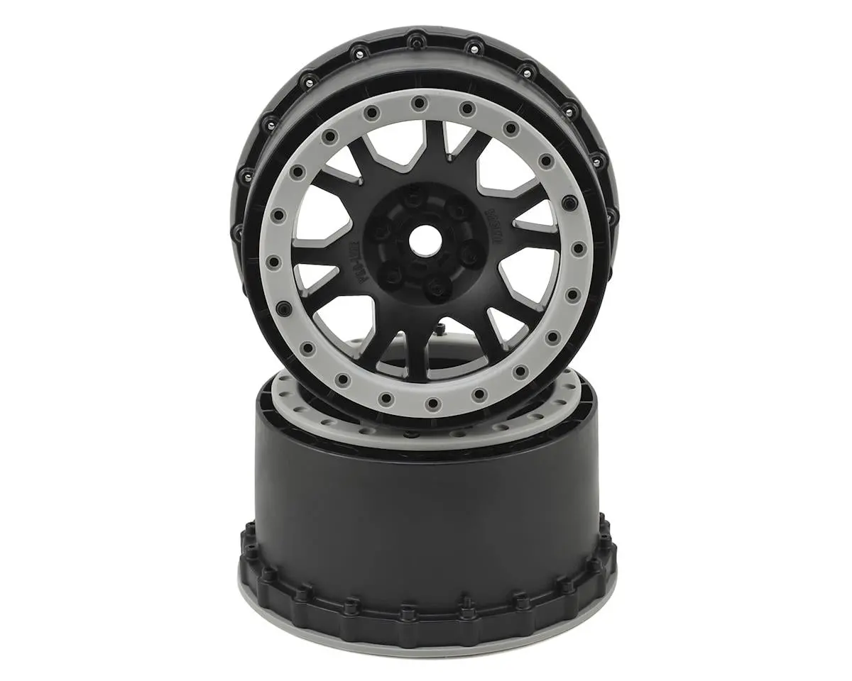 Impulse Pro-Loc Wheels (Black W/Stone Gray Rings) (2) For Traxxas X-Maxx 1