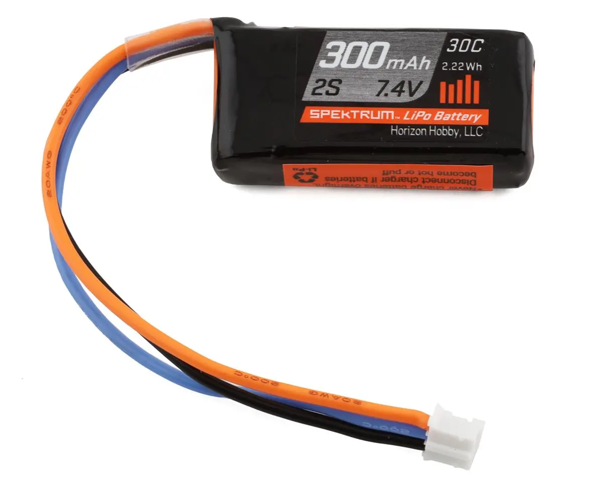 Spektrum Rc 2S 30C Lipo Battery Pack W/Ph Connector (7.4V/300Mah) 1