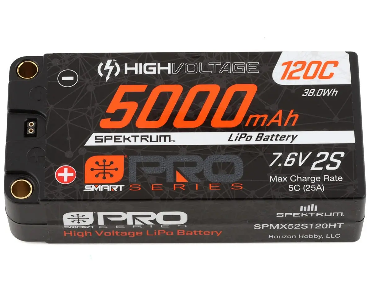 2S Hard Case Lipo 120C Shorty Lipo Battery (7.6V/5000Mah) W/5Mm Bullets 1