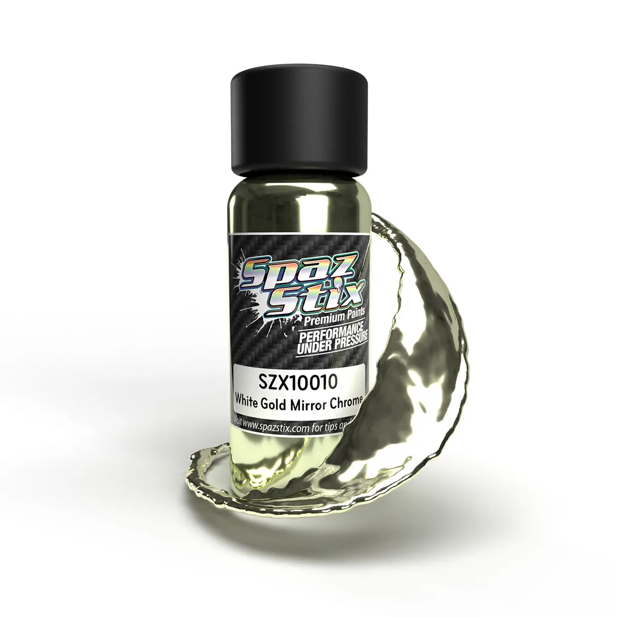 White Gold Mirror Chrome Airbrush Ready Paint, 2Oz Bottle 1