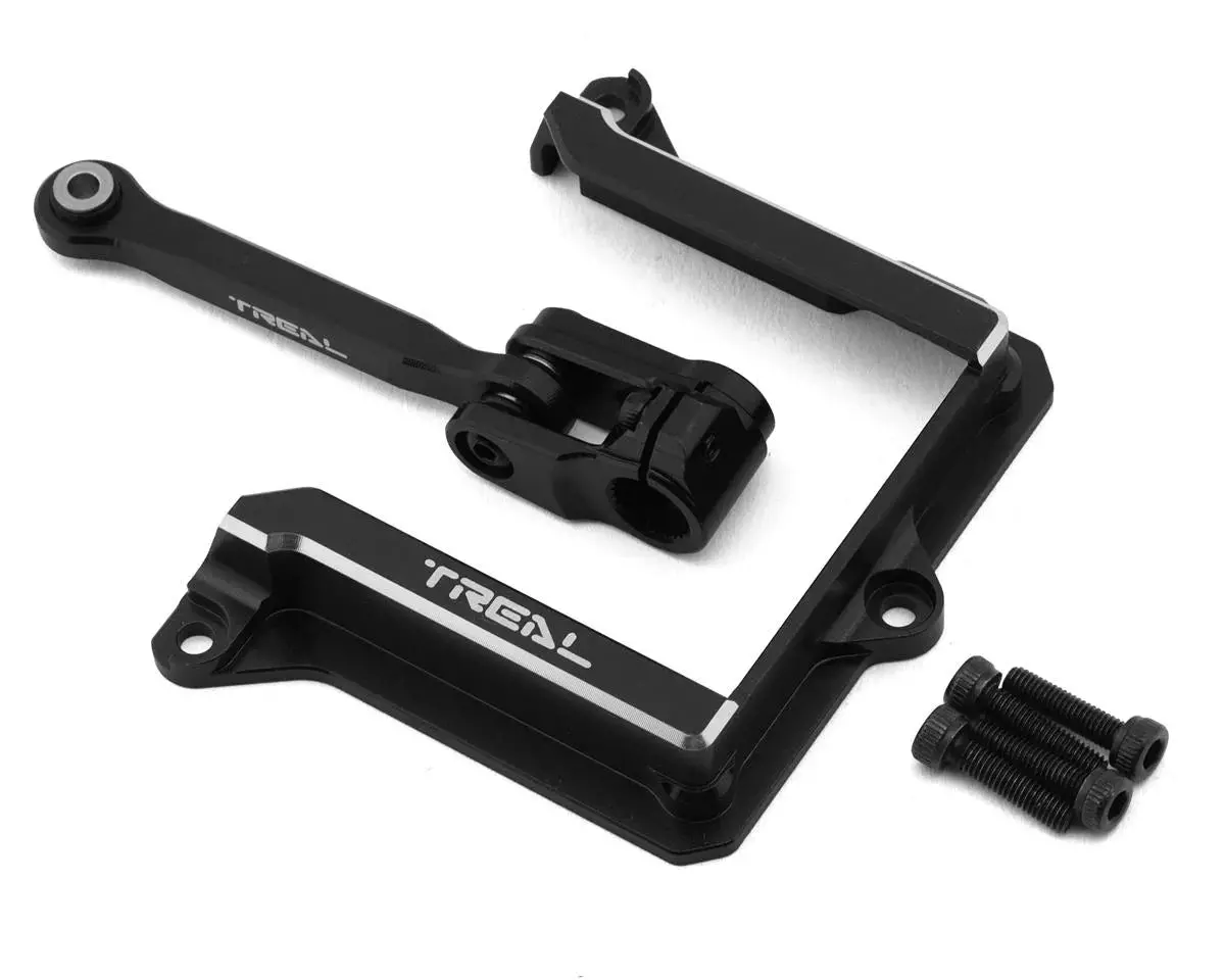 Treal Hobby 7075 Aluminum Steering Servo Horn Tie Rod Link & Mount Set For Traxxas® Maxx® & Maxx Slash® (Black) (25T) 1