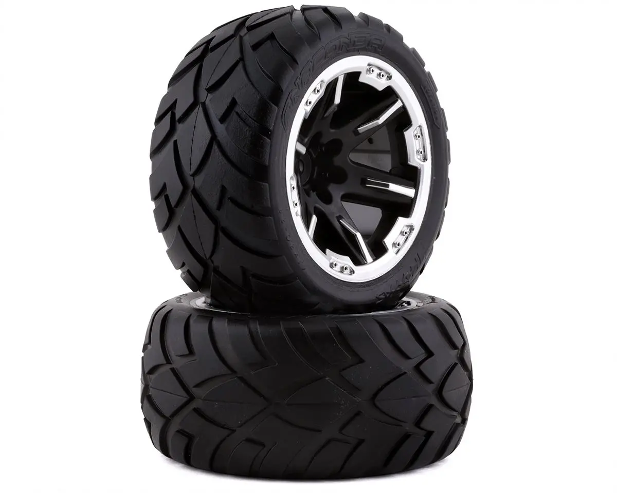 Anaconda 2.8" Pre-Mounted Tires W/Rxt Wheels (2) (Black Chrome) 1