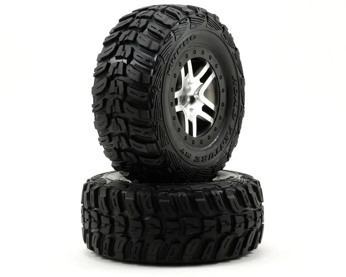 Traxxas Kumho Venture Mt Rear Tires (2) (Satin Chrome) (Standard) W/Split-Spoke Rear Wheel 1