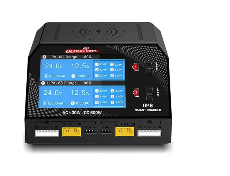 Up8 Ac 400W / Dc 600W 16A X2 Dual Channel Output 1-6S Battery Charger/Discharger/Balancer/Tester 1